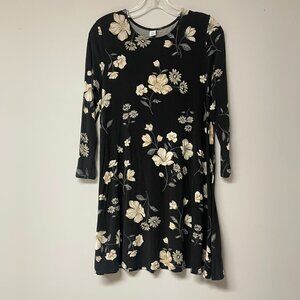 OldNavy Lge Petite Floral Mini Dress Business Casual Long Sleeve Soft Easy Care